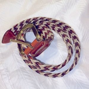 Mens Fossil Leather/ Cotton  Belt Wicker